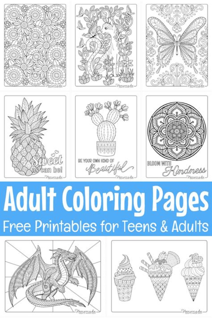 Adult Coloring Sheet PDF – Download Free Relaxing Coloring Pages