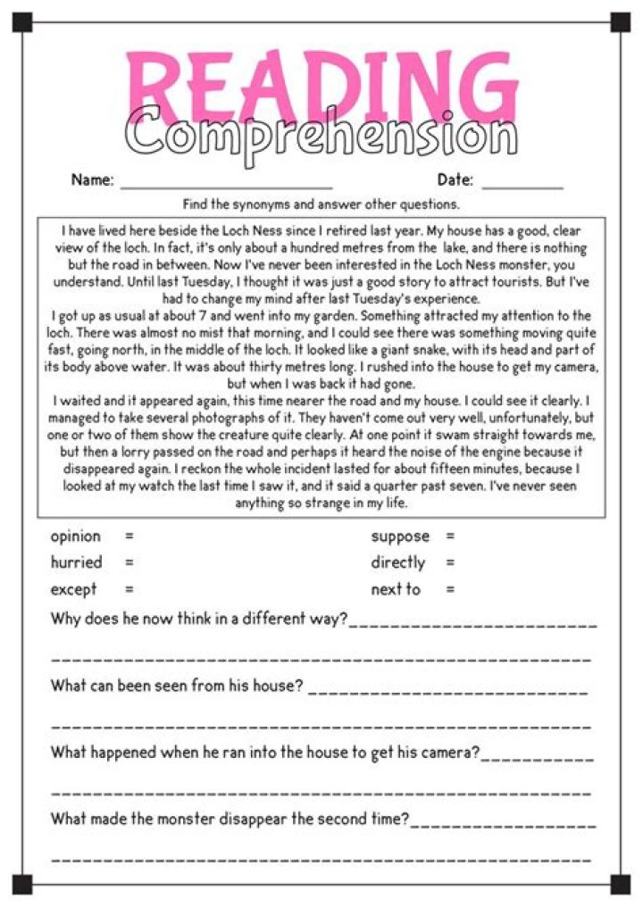 Adult Reading Comprehension Worksheets PDF: Boost Literacy Skills