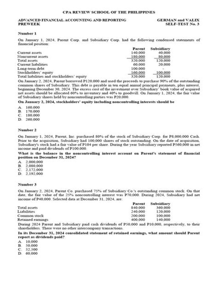 Advanced Accounting Test Bank PDF for Exam Prep