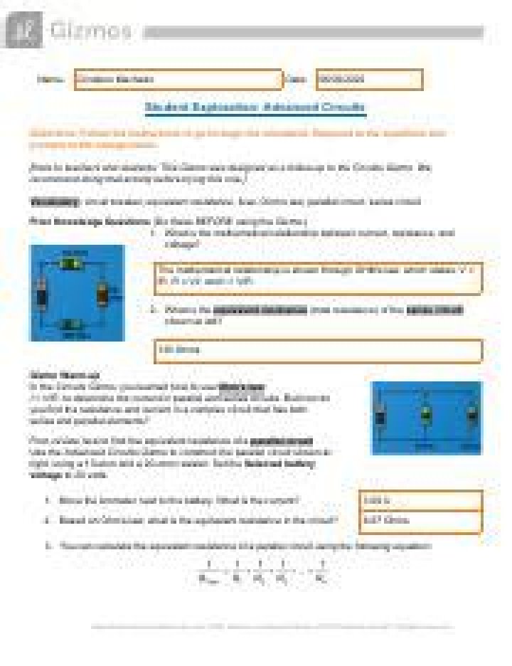 Advanced Circuits Gizmo Answer Key PDF – Solve Like a Pro