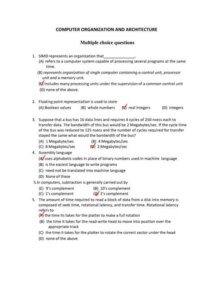 Advanced Computer Architecture Questions and Answers PDF – Master Key Concepts