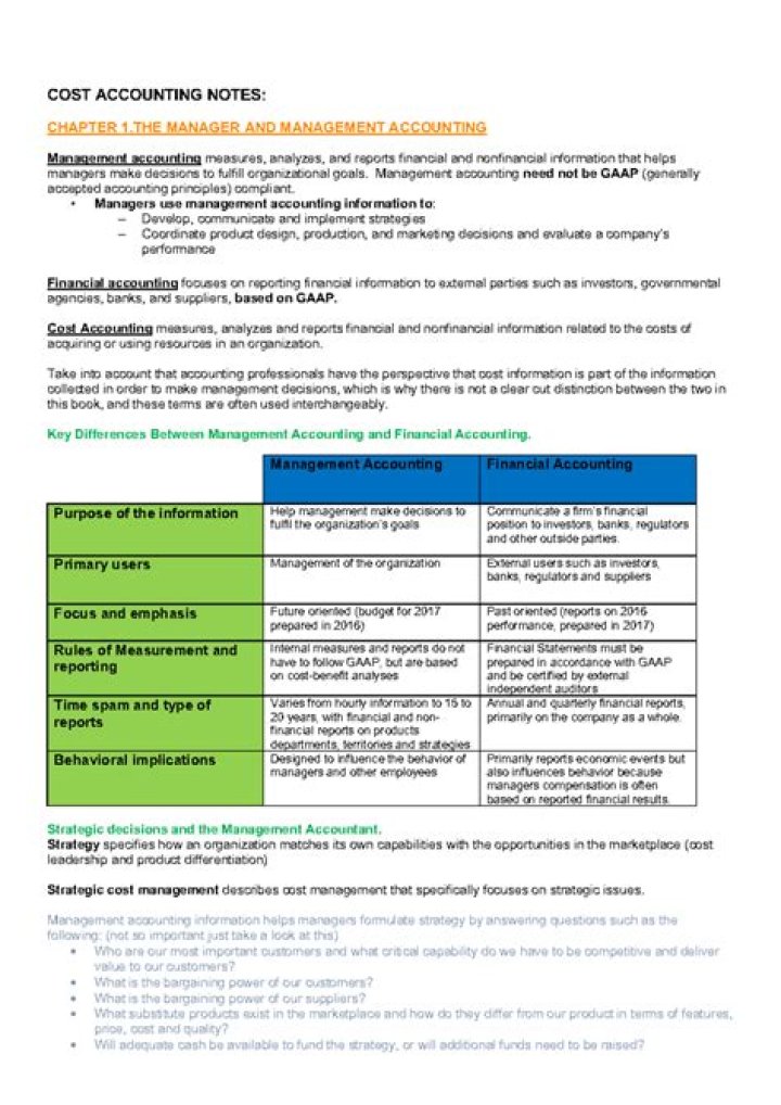 Advanced Cost and Management Accounting Notes PDF – Expert Study Guide
