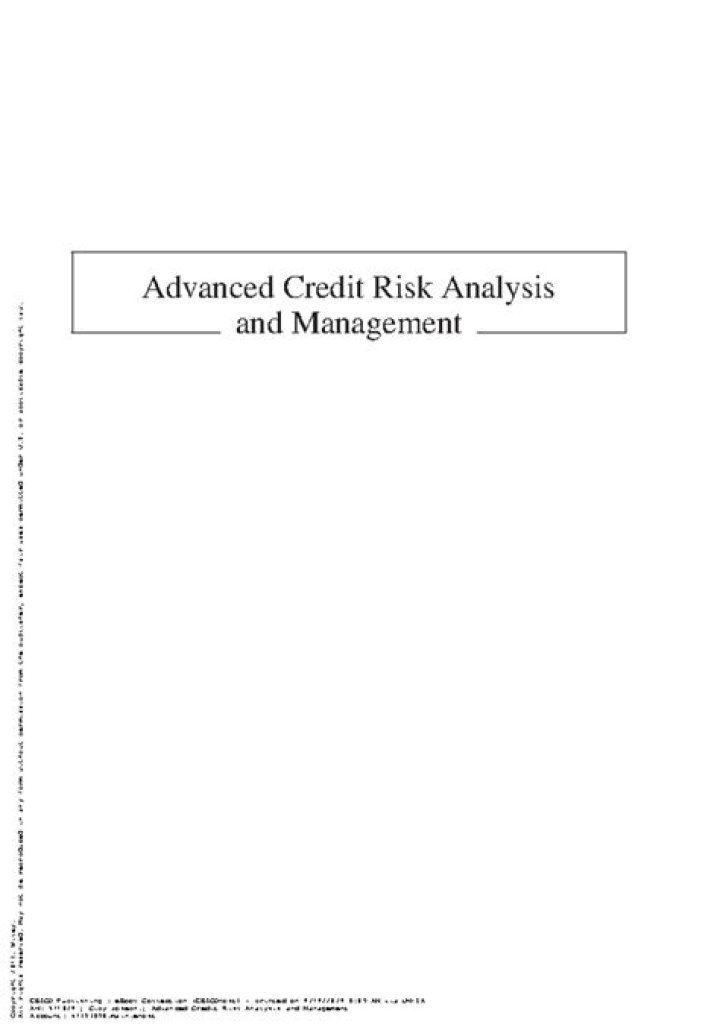 Advanced Credit Risk Analysis Management PDF: Master Expert Strategies