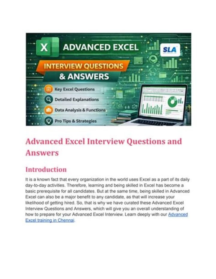 Advanced Excel Interview Questions and Answers PDF Guide