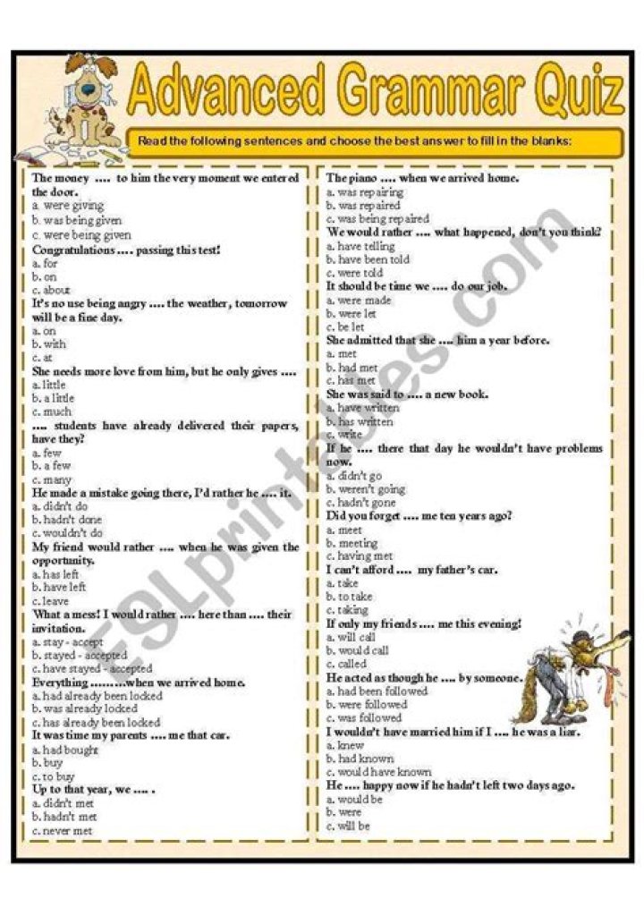 Advanced Grammar Exercises with Answers PDF – Master English Grammar