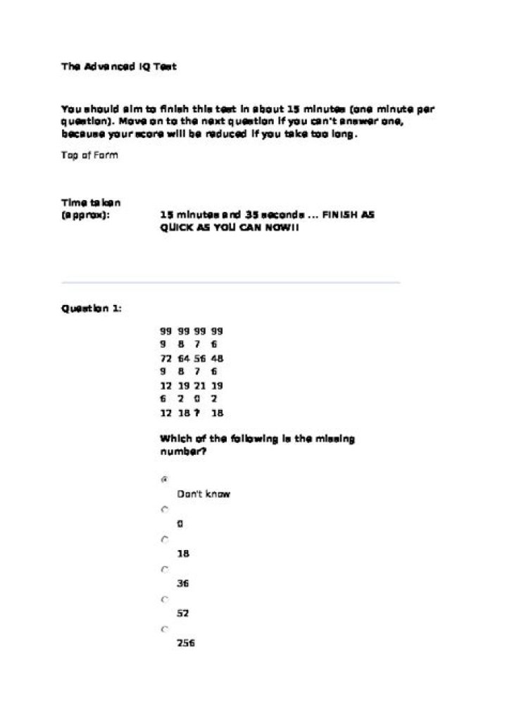 Advanced IQ Test PDF: Accurately Measure Your Cognitive Abilities