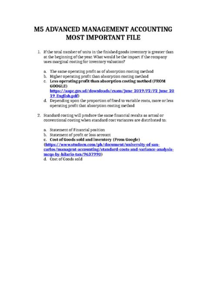 Advanced Management Accounting PDF: Master Financial Decision-Making