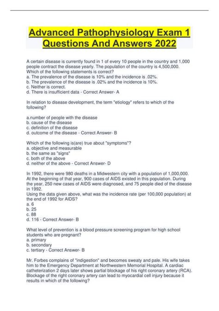 Advanced Pathophysiology Test Questions & Answers PDF – Master Clinical Reasoning