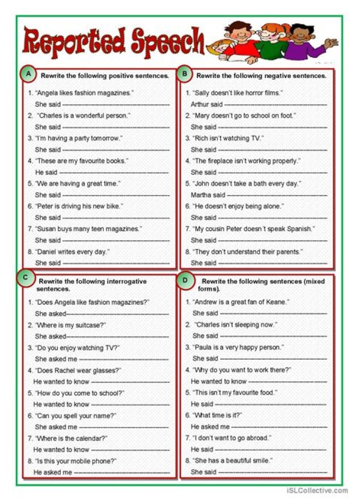 Advanced Reported Speech Exercises with Answers PDF for Mastery