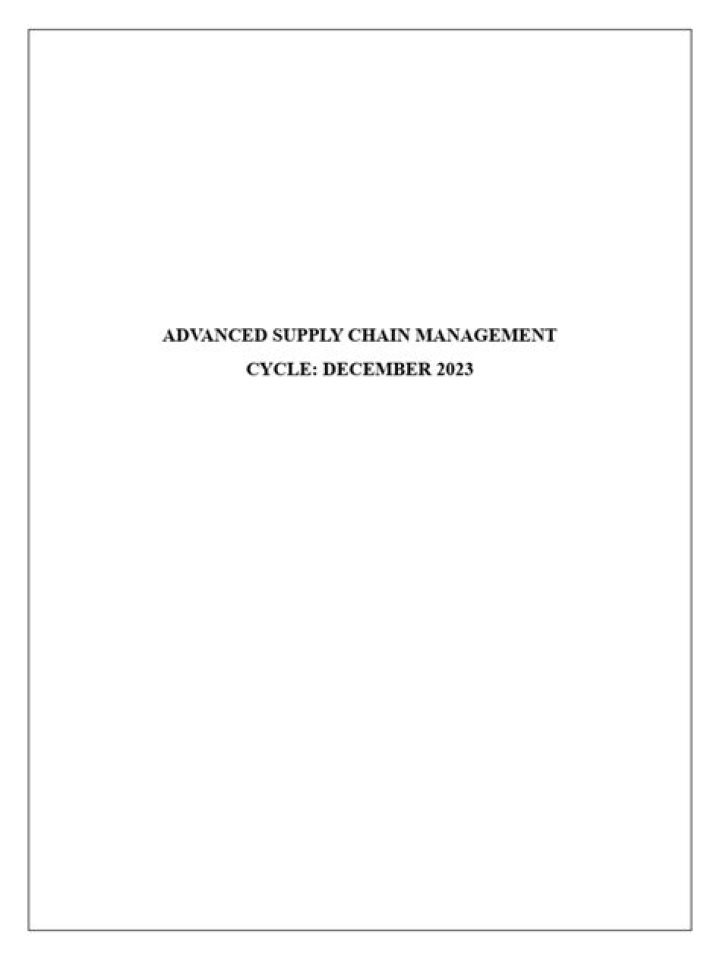 Master Advanced Supply Chain Management: Essential PDF Guide