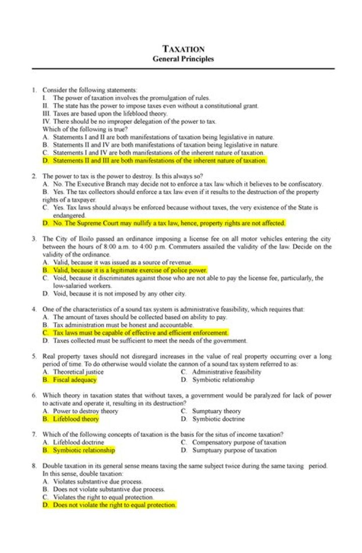Advanced Taxation Questions & Answers PDF Guide