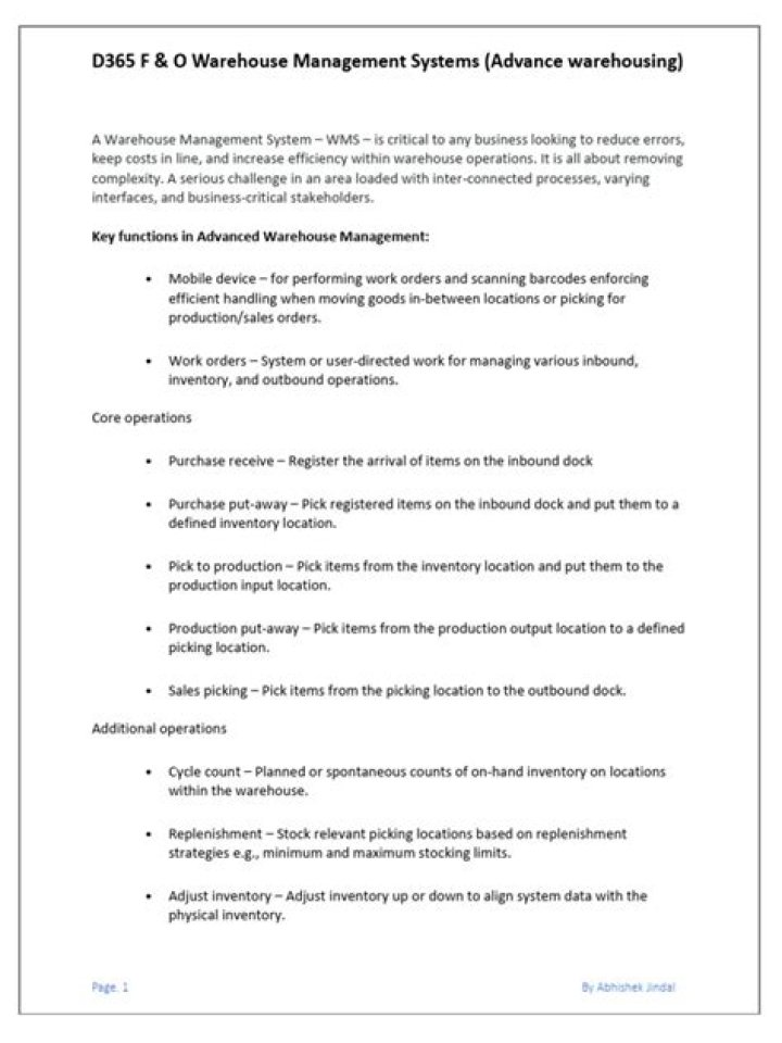Advanced Warehouse Management in D365: Master Inventory & Operations with PDF Guide