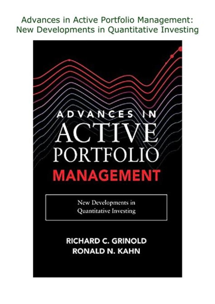 Advances in Active Portfolio Management: Cutting-Edge PDF Insights