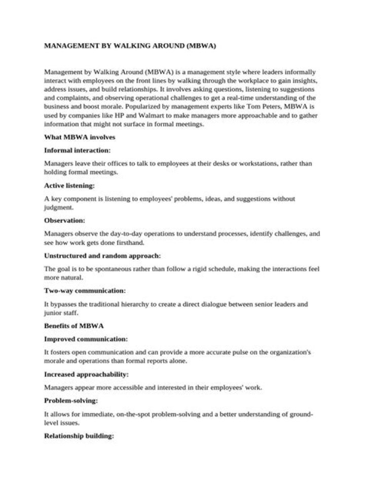 Advantages and Disadvantages of Management by Walking Around PDF: Key Insights