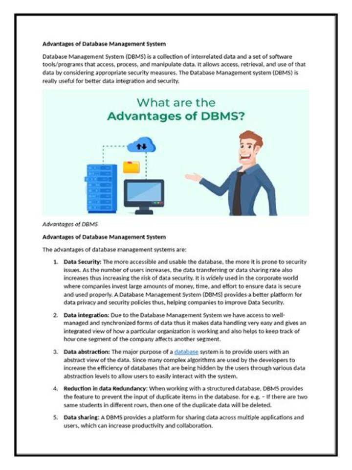 Maximizing Efficiency: Advantages of Database Management System PDFs