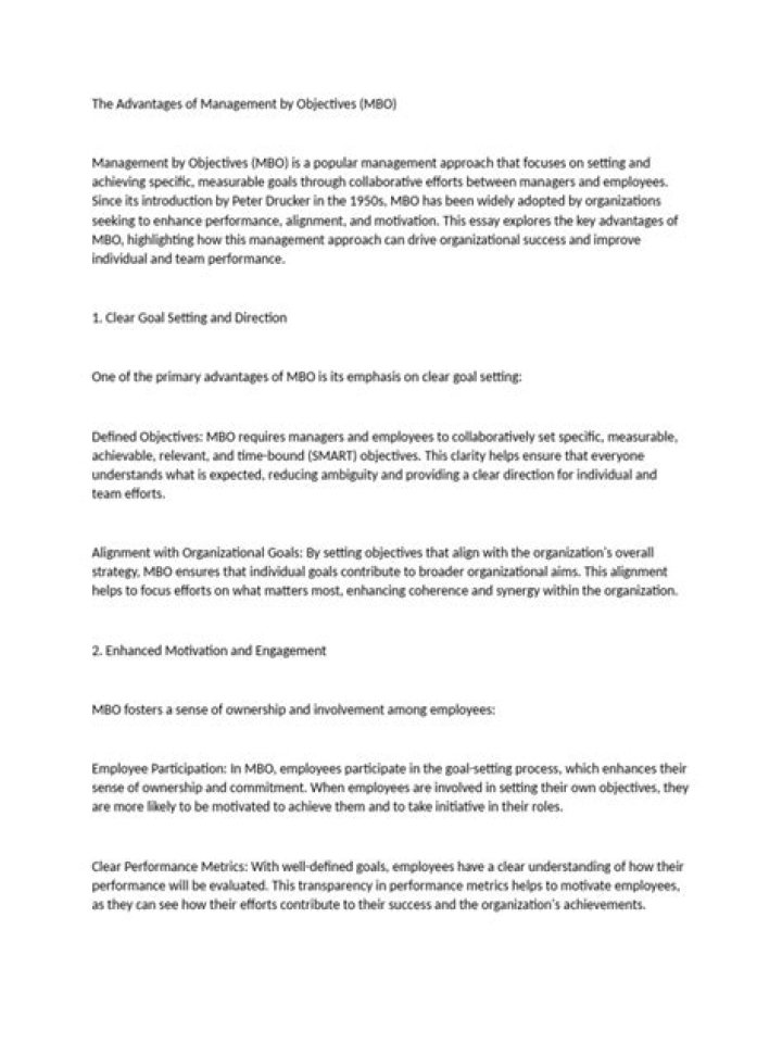 Unlocking the Advantages of Management by Objectives: A PDF Guide
