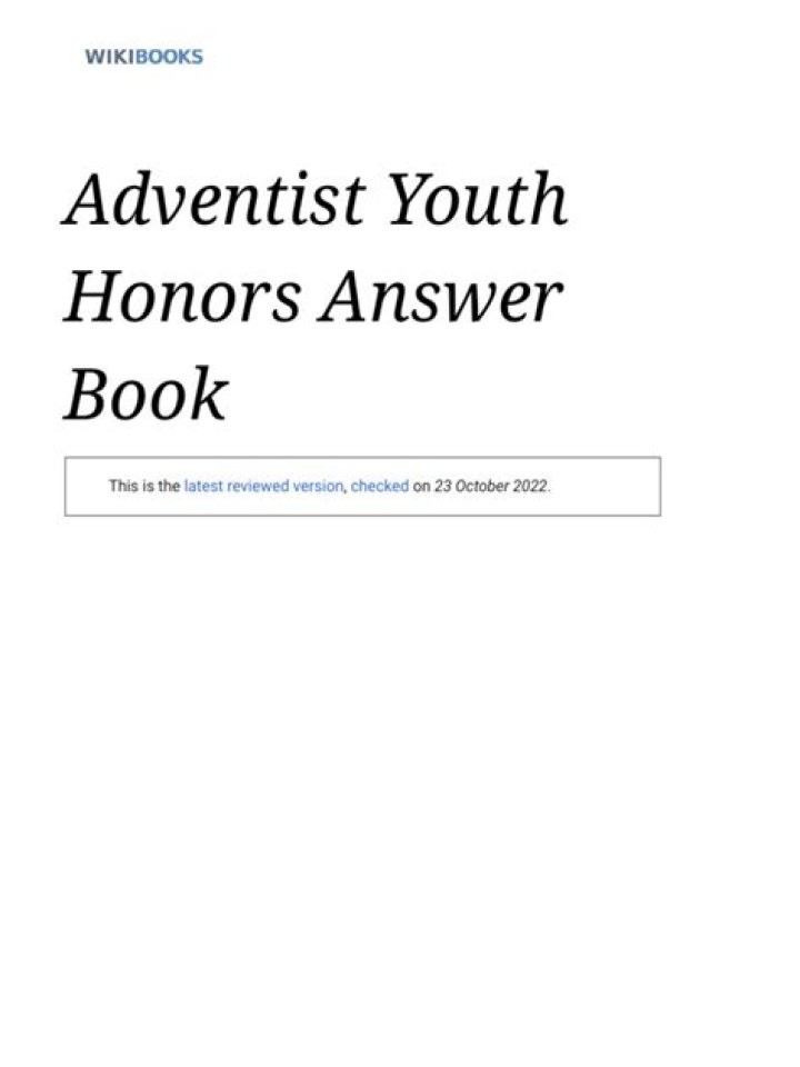 Adventist Youth Honors Answer Book PDF – Complete Exam Prep