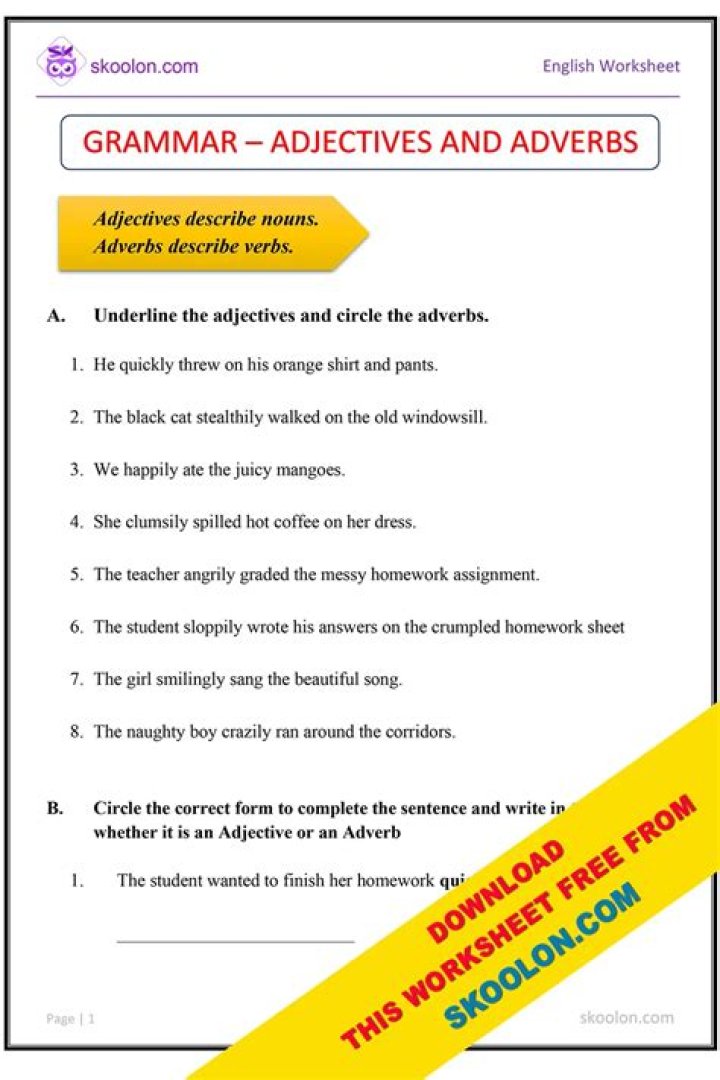 Adverb Multiple Choice Test PDF – Practice & Improve Grammar Skills