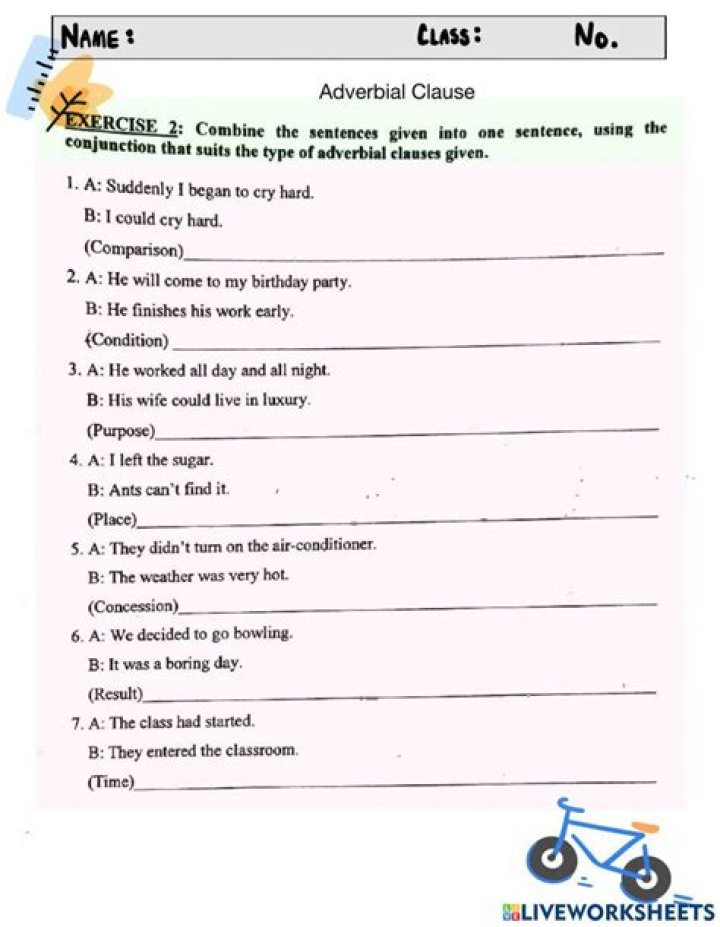 Adverbial Clauses Worksheets PDF: Master Grammar with Instant Practice