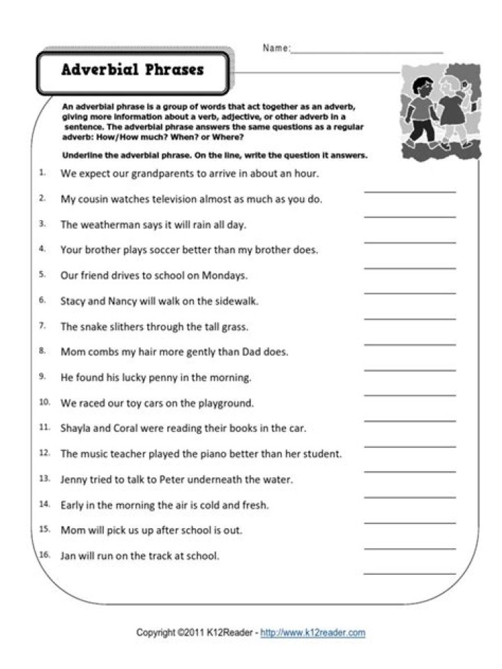 Free Adverbial Phrase Worksheet PDF – Master Grammar Skills