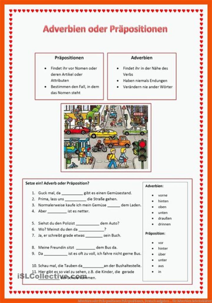 Adverbien mit Präpositionen: Umfangreiche Liste & PDF zum Herunterladen