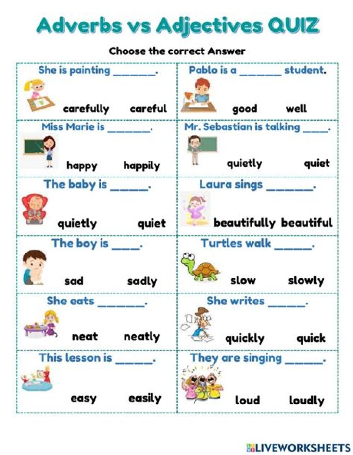 Free Adverbs and Adjectives Worksheets PDF – Practice Grammar Skills