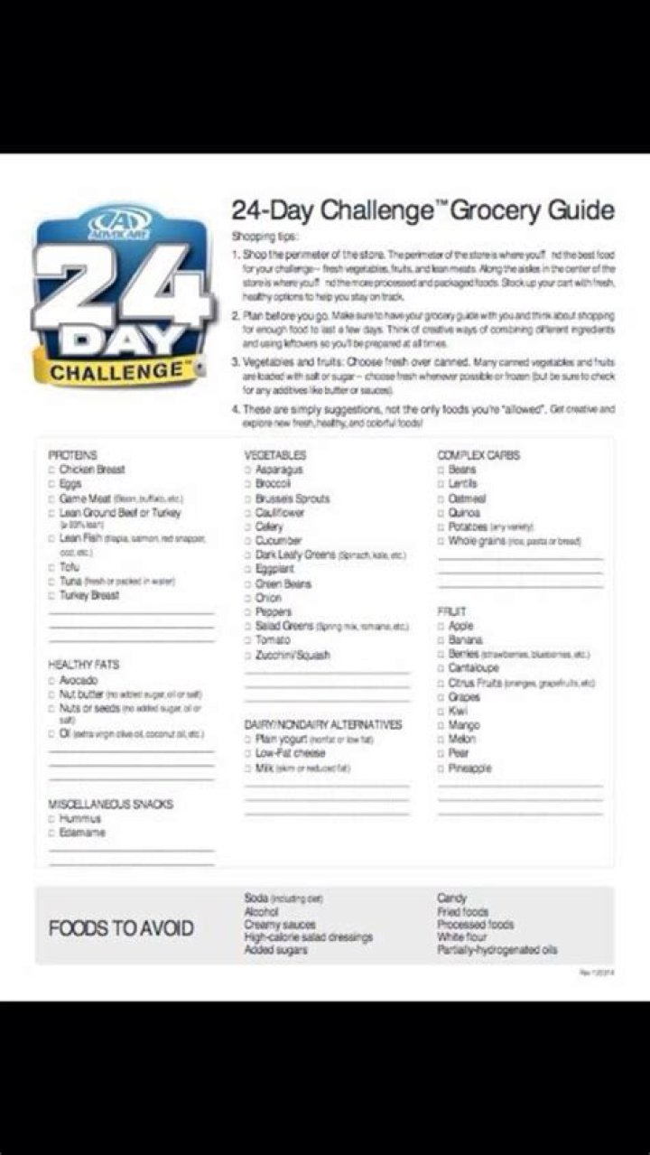 24-Day Advocare Shopping List PDF: Essential Items for Daily Challenges
