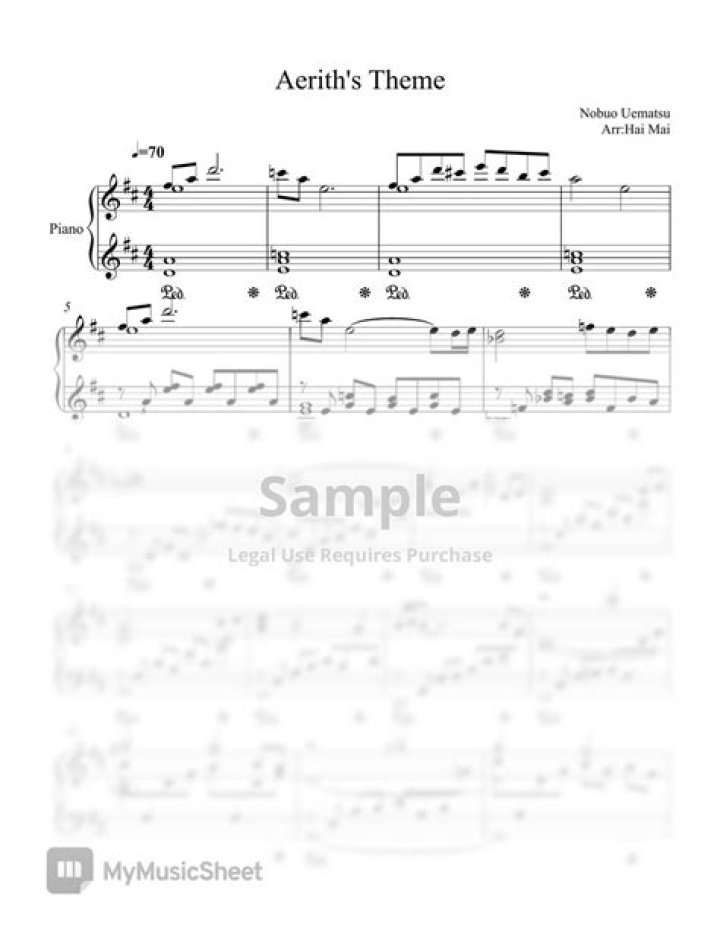 Aerith's Theme Piano Sheet Music PDF – Play Classic Game Melody Live