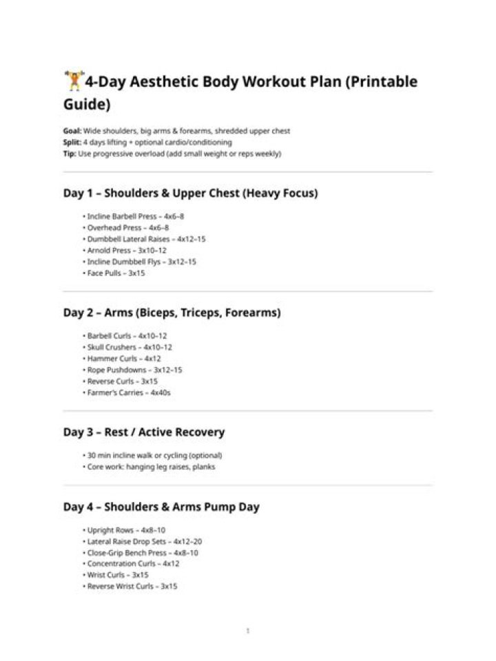 Aesthetic Body Workout Plan PDF: Sculpt Your Ideal Figure