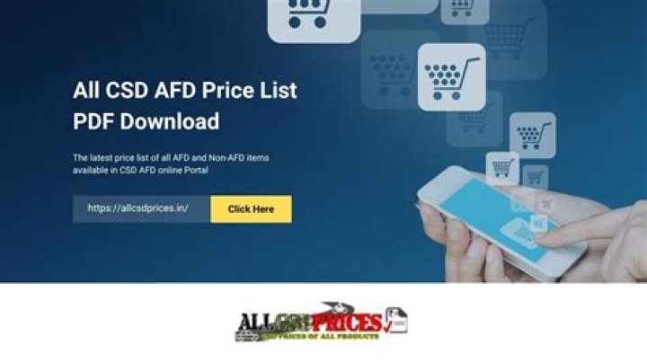 AFD CSDINDIA Gov Price List in PDF - Download Official Cost Data