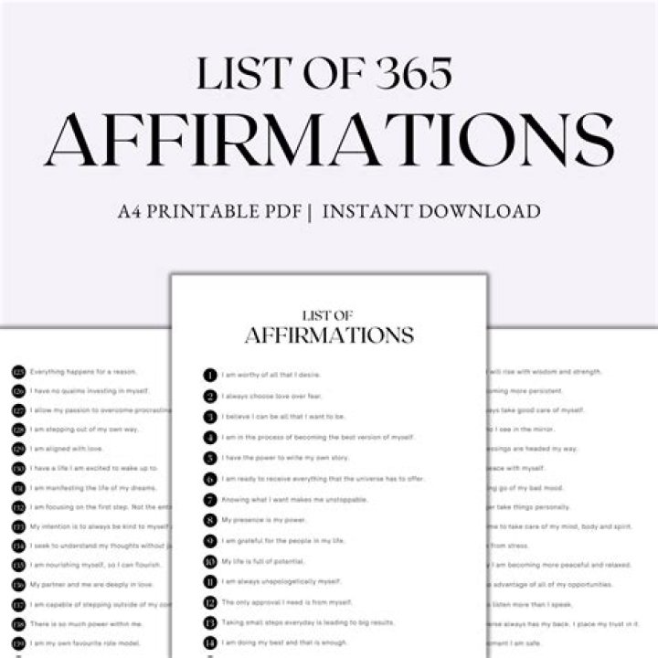 Download Free Affirmation List PDF to Boost Your Positivity