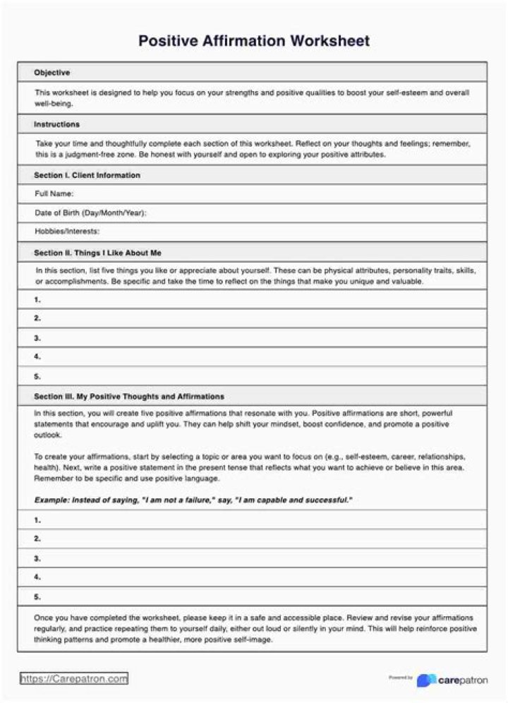 Affirmation Worksheet PDF: Boost Your Mindset with Easy Daily Affirmations