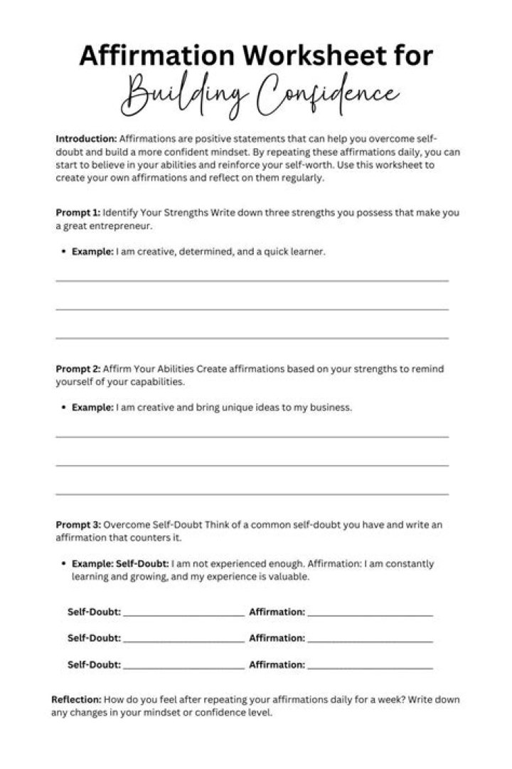 Affirmation Worksheets for Adults PDF: Boost Confidence & Mindset