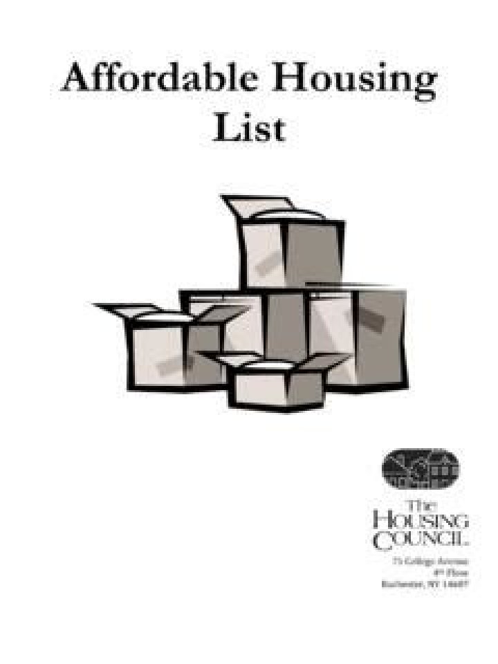 Affordable Housing List for Rochester, NY – PDF Download