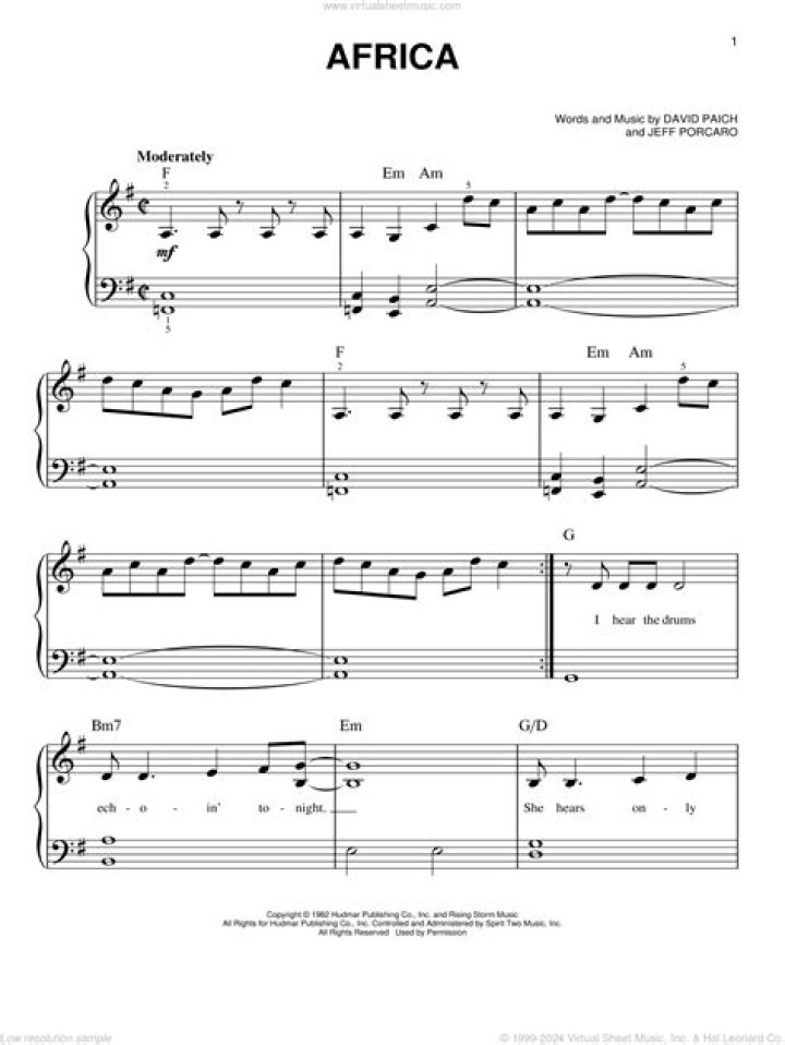 Download Free Africa Piano Sheet Music PDF – Perfect for Beginners and Experts