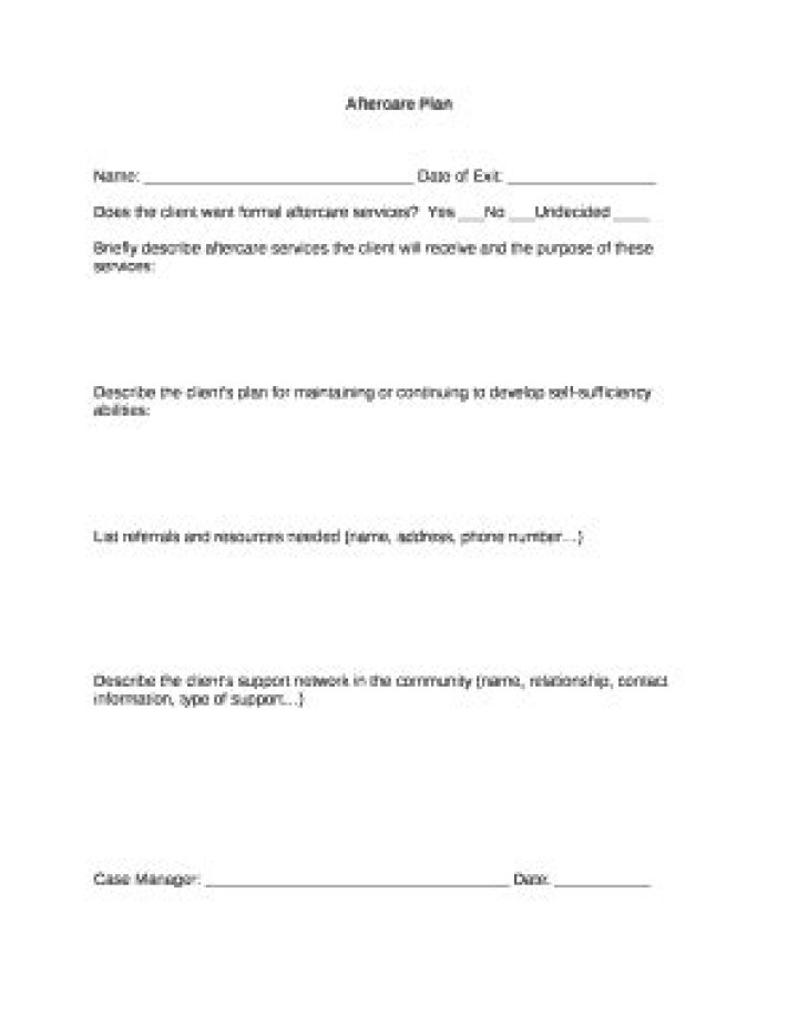Complete Aftercare Plan PDF for Lasting Recovery Success