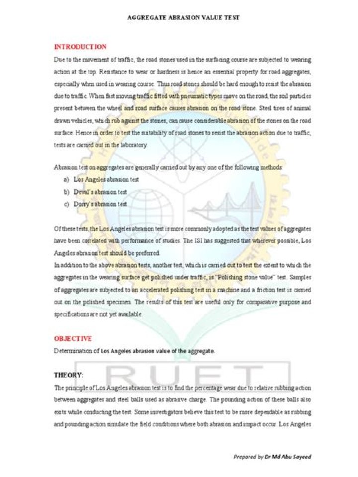 Aggregate Abrasion Value Test PDF – Key Performance Metrics