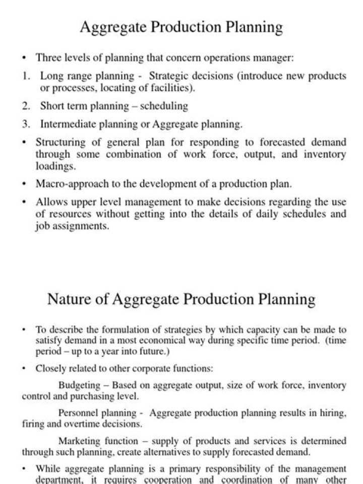 Comprehensive Aggregate Production Planning PDF Guide