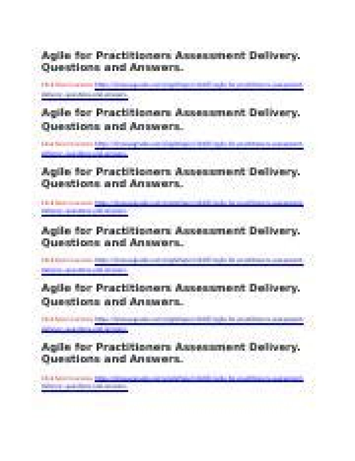 Agile for Practitioners: Assessment Questions & Answers PDF Guide