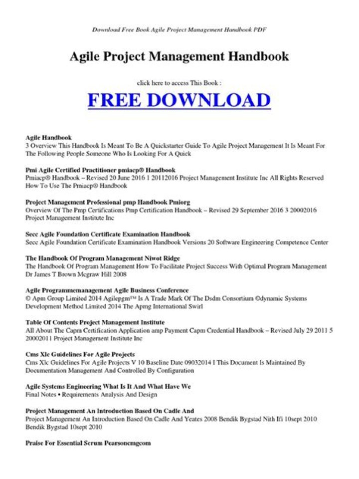 Agile Project Management Handbook PDF: Mastering Agile Techniques