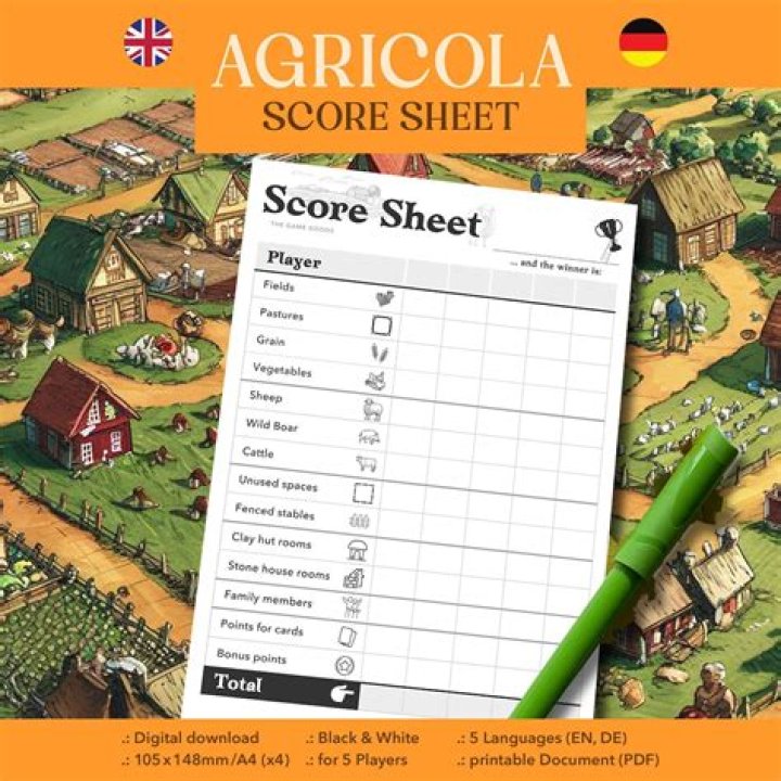 Agricola Score Sheet PDF – Download Free Farm Performance Reports