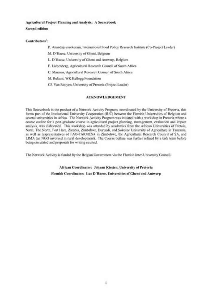 Essential Guide to Agricultural Project Planning and Analysis PDF