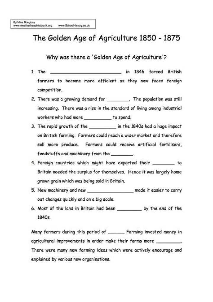 Agricultural Revolution Worksheet PDF – Free Educational Resource