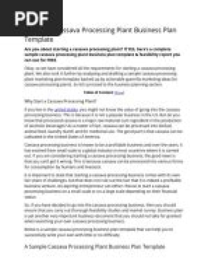 Agro Processing Business Plan PDF: Step-by-Step Guide