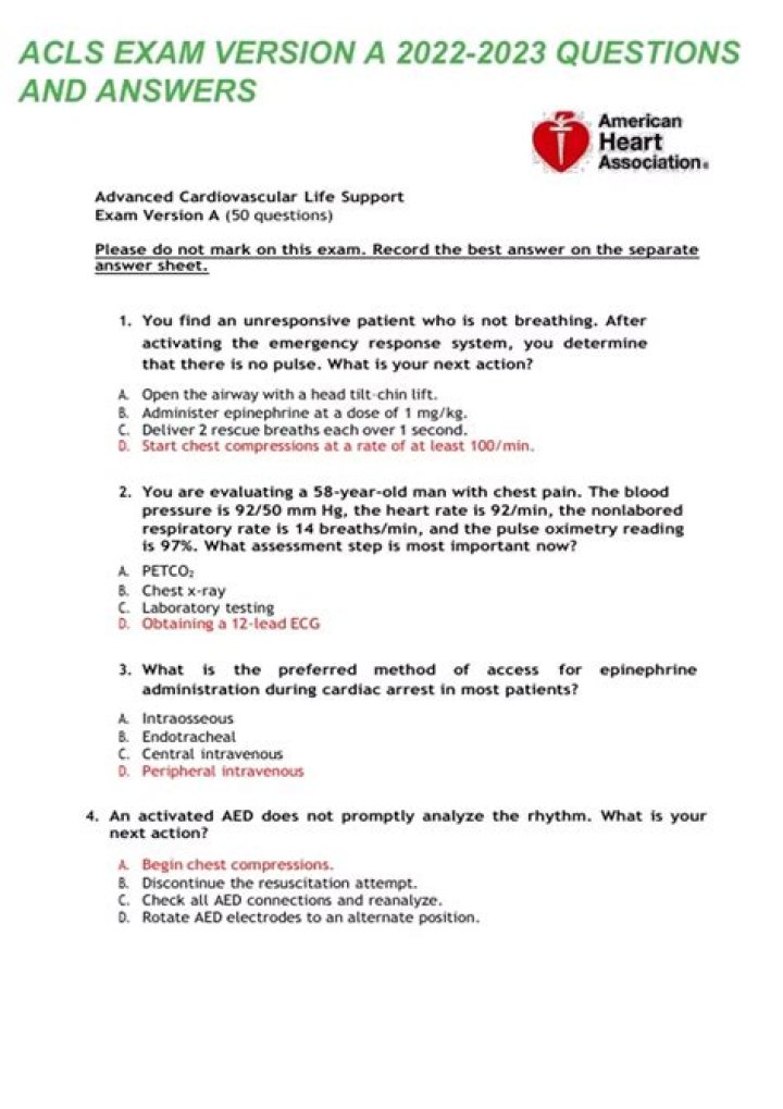 AHA ACLs Pretest Answers 2023 PDF – Expert Guide & Solutions