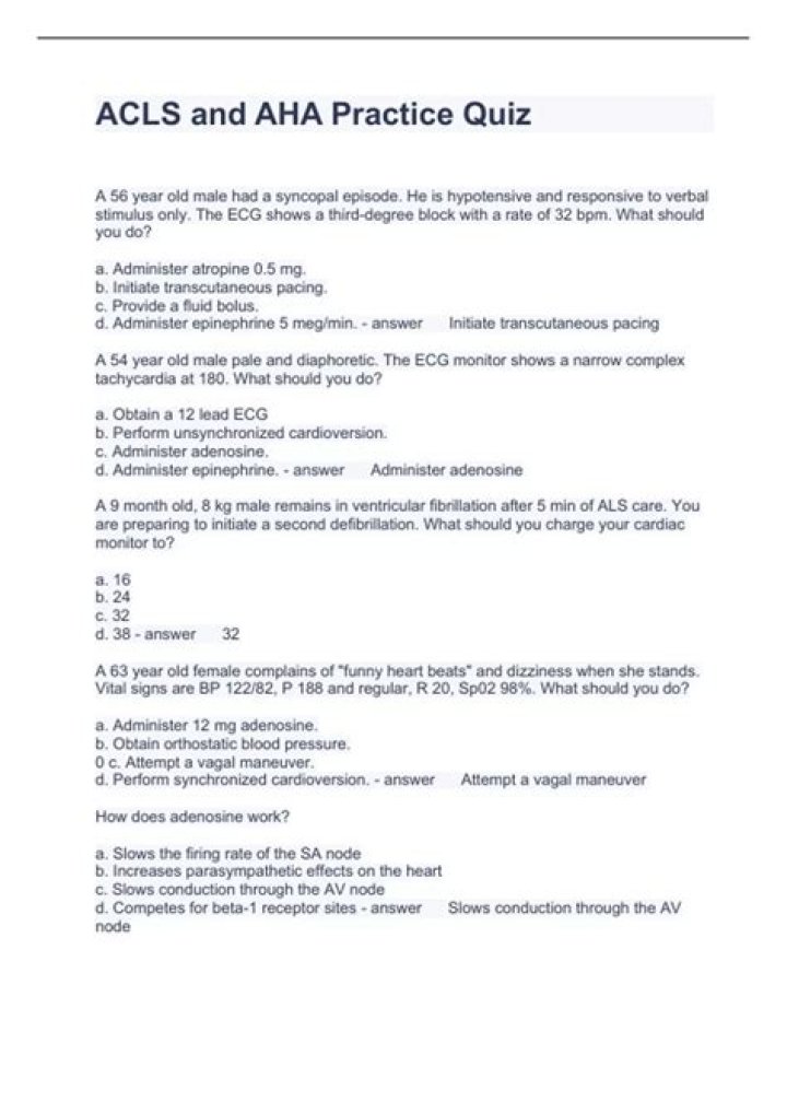 AHA ACLS Questions & Answers PDF 2021: Essential Exam Prep Guide