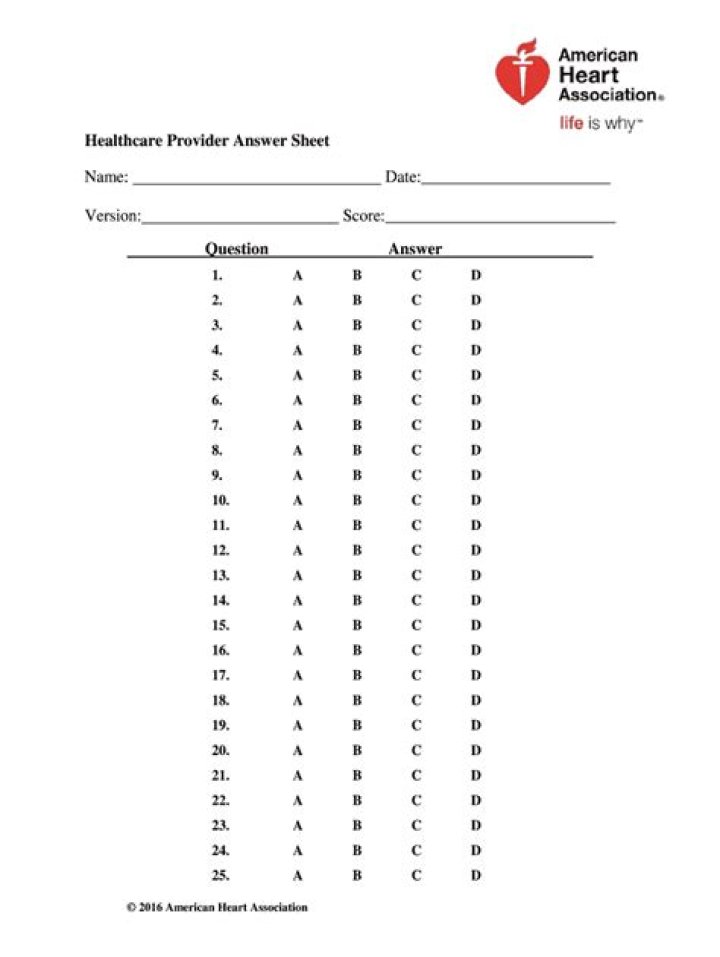 AHA BLS Healthcare Providers Test Answer Key 2015 PDF: Official Answers