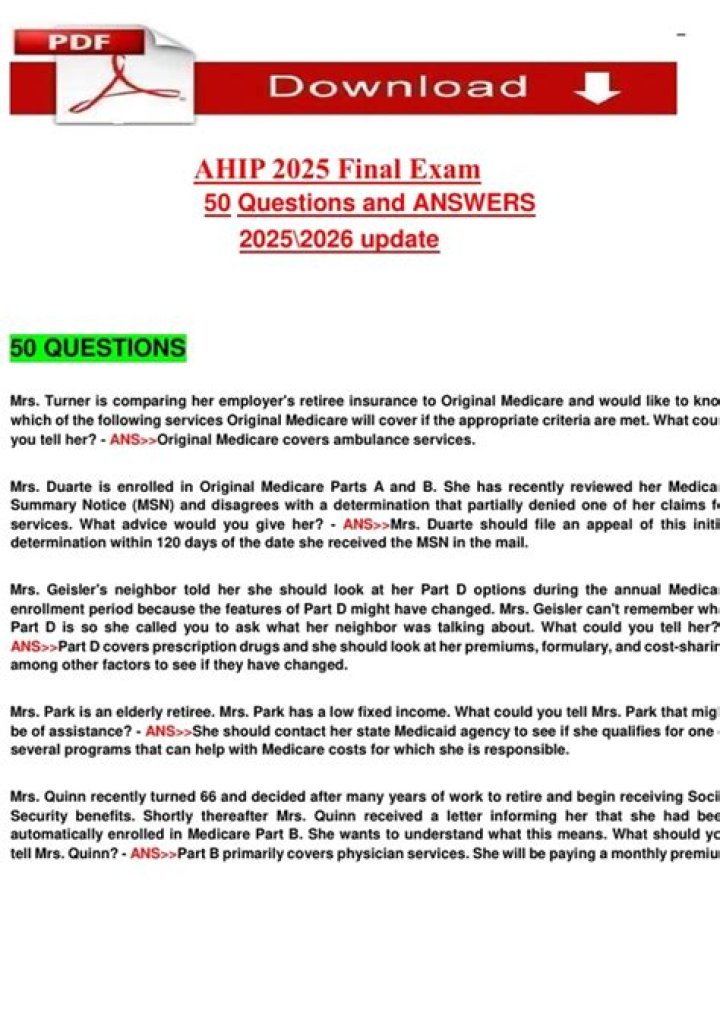 Ahip 2025 Answers 2025: Free PDF Download with Complete Study Guide