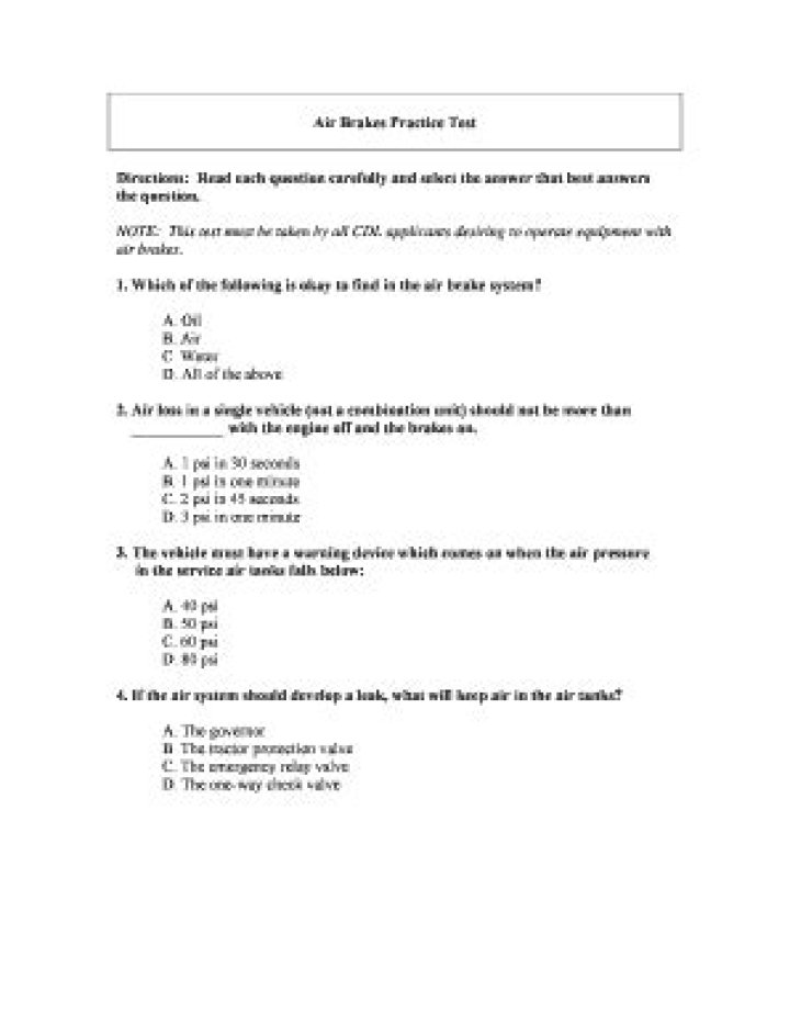 Air Brake Test PDF Guide: Safe Brake Function Testing & Download