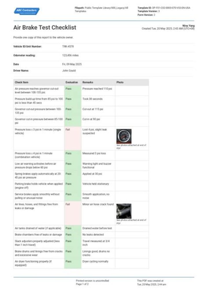 Air Brake Test Procedure PDF: Step-by-Step Guide